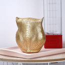 NORTHEUINS Golden Owl Figurines for Interior Resin Animal Statues Sculpture Home Living Room Decoration Gifts for the New Year