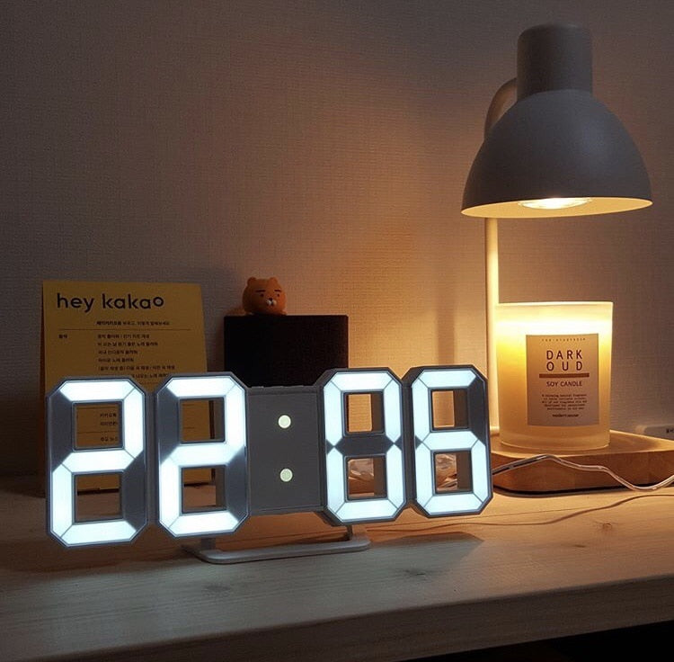 LED Digital Wall Clock Alarm Date Temperature Automatic Backlight Table Desktop Home Decoration Stand hang Clocks