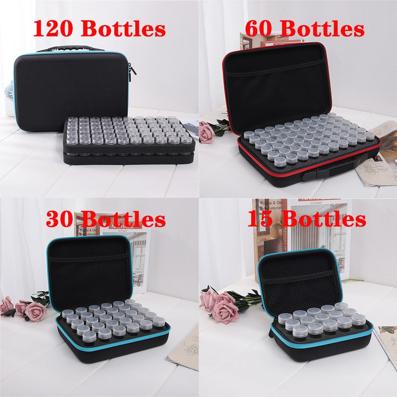 15/30/60/120 Bottles 5d Diamond Painting Accessories tools Storage Box Carry Case diamant painting tools Container Bag