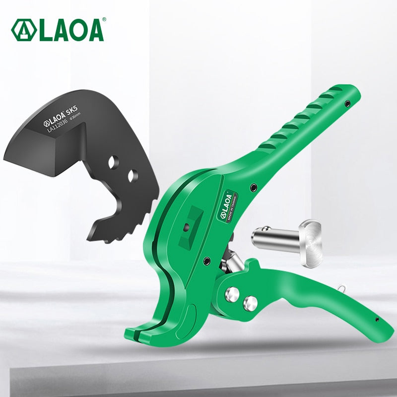 LAOA PVC Pipe Cutter 36mm 42mm SK5 Body Tube Cutter PVC/PE/VE Ratchet Scissors Hose Cutting Hand Tools