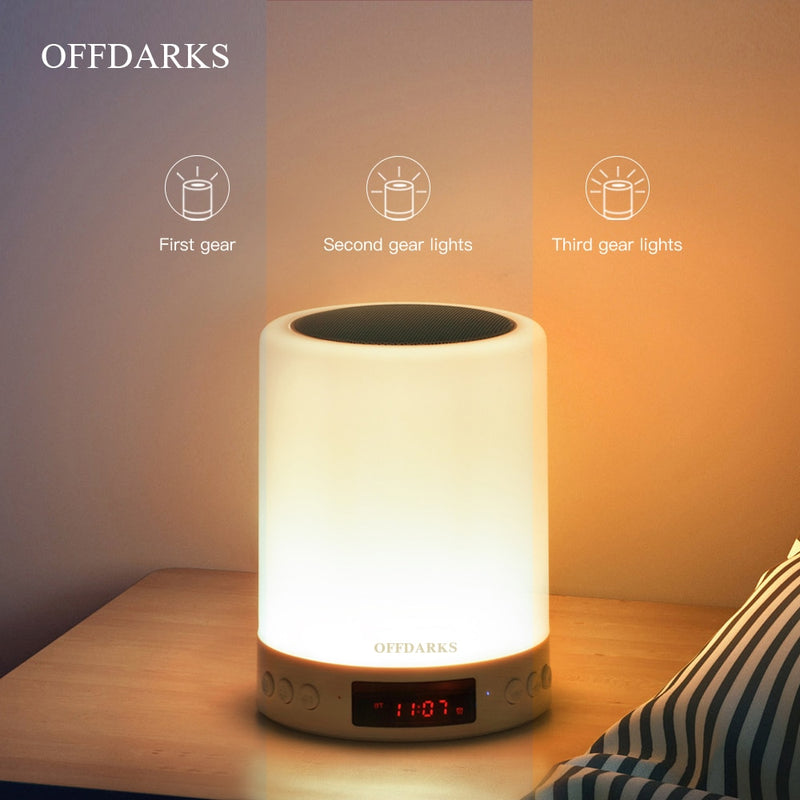 OFFDARKS Smart Bluetooth Speaker LED Night Light Touch Control USB Charging Portable child Bedroom RGB Dimmable Bedside Lamp