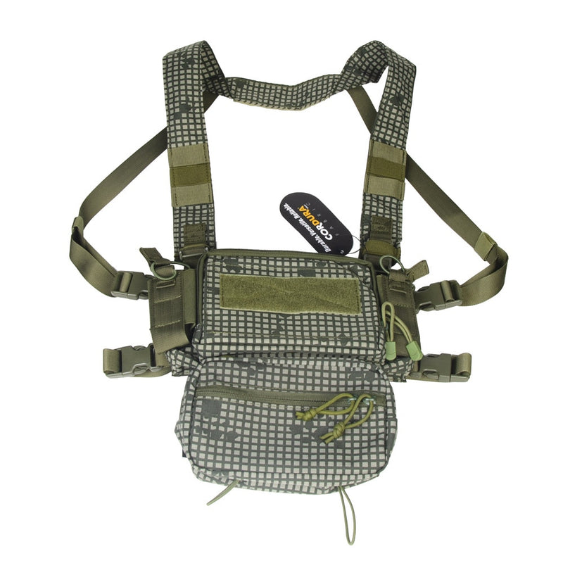 Tactical Micro Chest Rig Modular H Harness D3CR Funny Pack SACK Pouch Combat Vest 5.56 Mag Airsoft