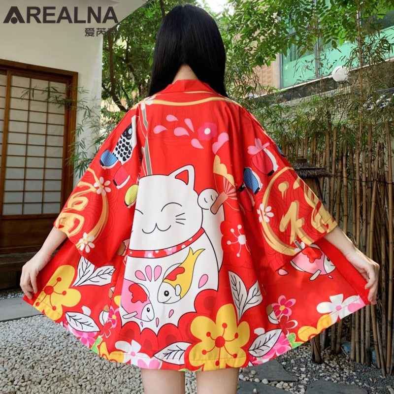 Dragon Anime Kimono Beach Girls Cosplay Dress Shirts New Korean Sunscreen Japanese Kimono Traditional Clothing Hombre Yukata Man