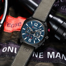 Marca CURREN, relojes de pulsera de cuarzo marrón de lujo para hombre, reloj de cuero con esfera cronógrafo luminosa para hombre, reloj deportivo informal
