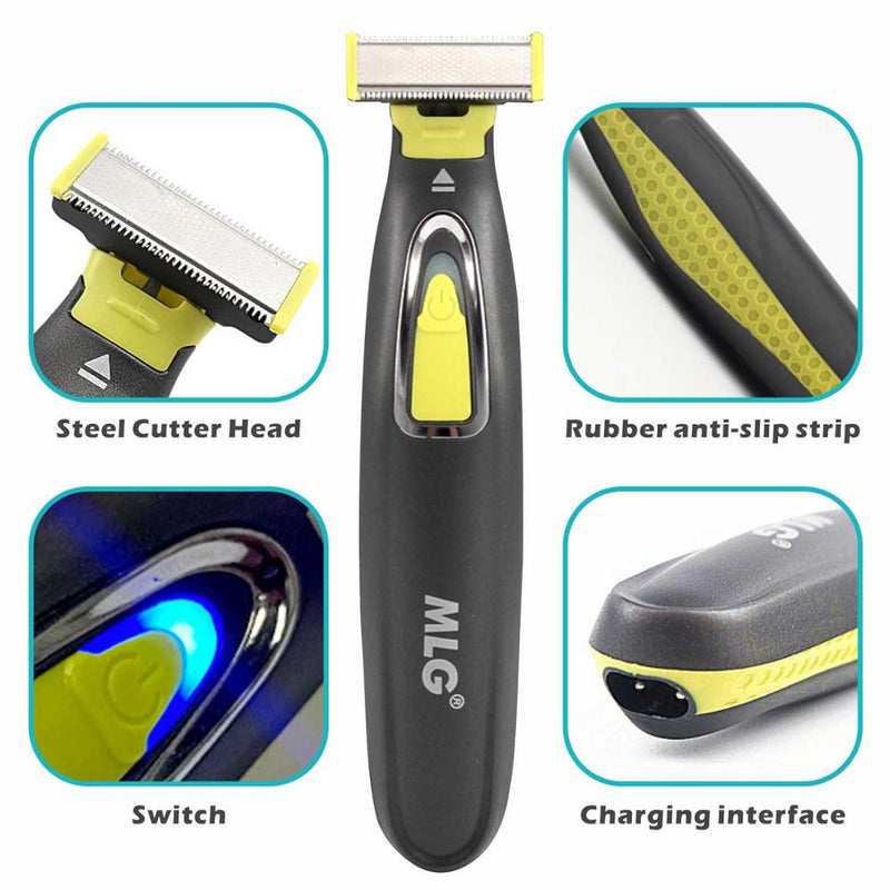 MLG Washable Rechargeable Electric Shaver Beard Razor Body Trimmer Men Shaving Machine Hair Face Care Cleaning