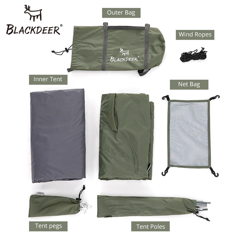 Blackdeer Archeos 2–3 Personen Rucksackreisen Zelt Outdoor Camping 4 Jahreszeiten Winterrock Zelt Doppelschicht wasserdicht Wandern Überleben