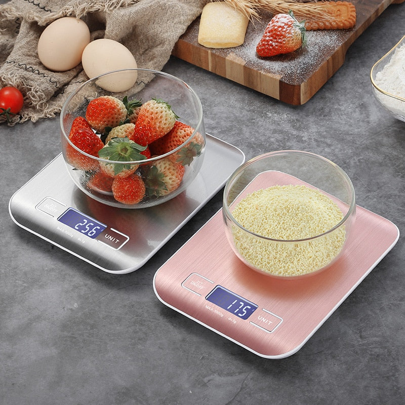 Digital kitchen Scales 5kg 10kg/1g Stainless Steel LCD Electronic Food Diet Postal Balance Measure Tools weight Libra