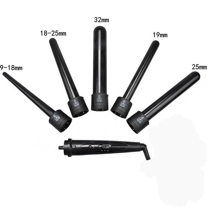 5-in-1-Lockenstab-Haar-Lockenstab-Crimp-Riffelung für Haarstyling-Werkzeuge 9-32 mm Haar-Crimper Professioneller Lockenwickler