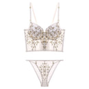 CINOON New Women underwear Set Lace Sexy Push-up Bra And Panty Sets Embroidered Brassiere Adjustable Straps Gathered Lingerie