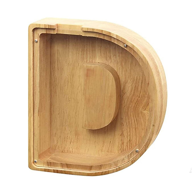 Twenty-six English Wooden Letter Piggy Bank Personalized Transparent Home Decor ornaments Money Box Large Decorative Letters