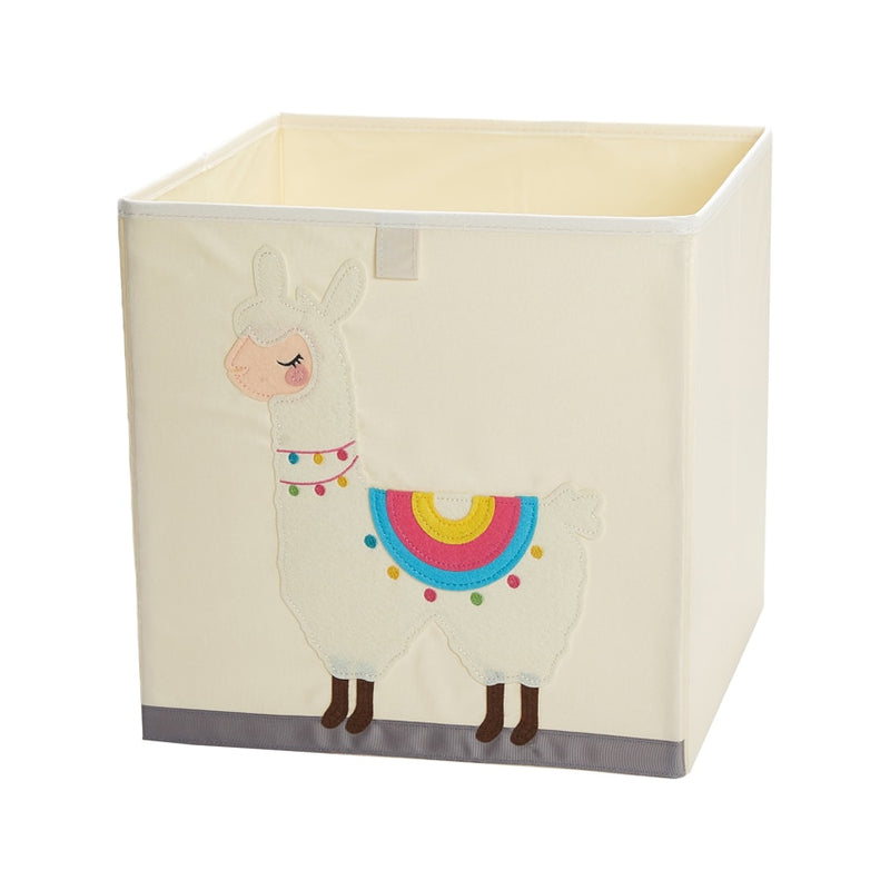 Caja de almacenamiento de cubo de animales bordado plegable de 13 pulgadas, tela Oxford, organizadores de juguetes para niños, contenedores, organizador de pecho para guardería infantil