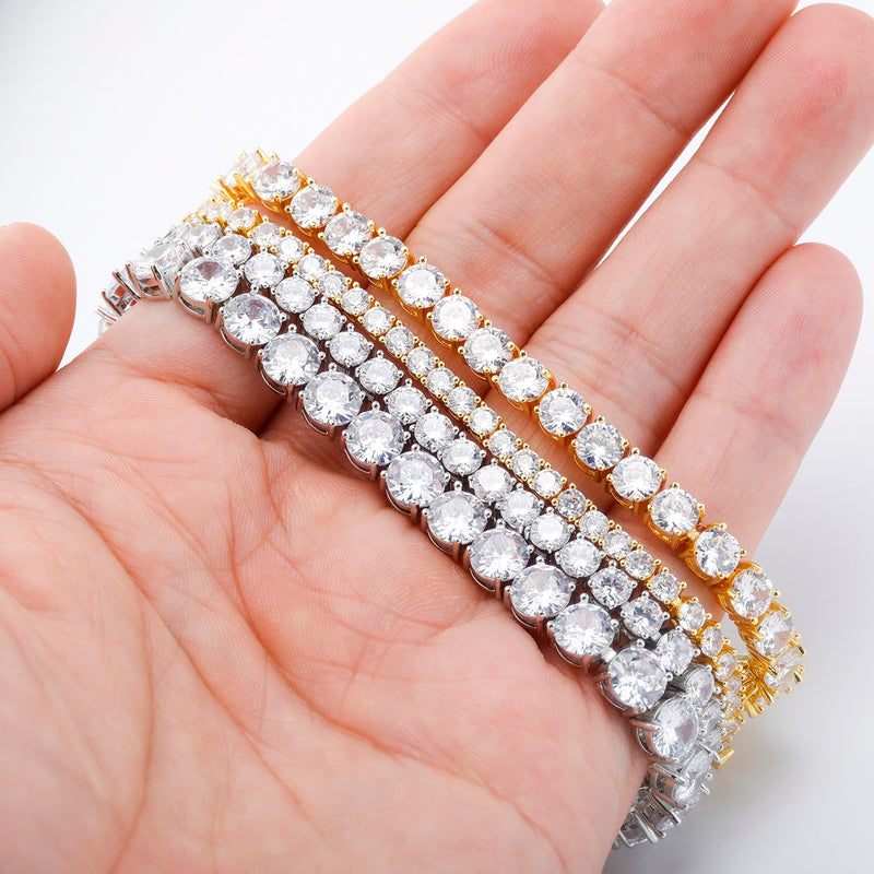 GUCY 3MM-5MM Bracelets Women 925 Sterling Silver Jewelry Moissanite Diamond Wedding Party Bracelet Drop Shipping