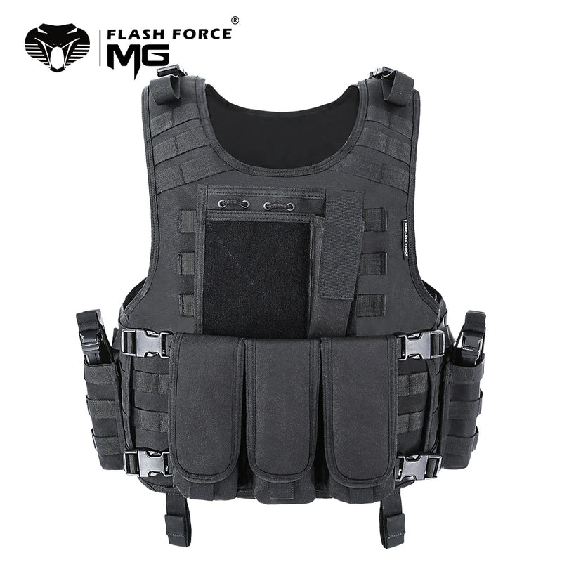 MGFLASHFORCE Molle Airsoft Vest Tactical Vest Plate Carrier Swat Fishing Hunting Paintball Vest Military Army Armor Police Vest