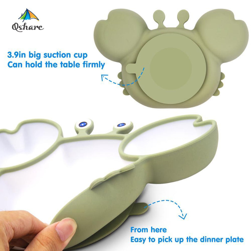 Baby Dispensing Cutlery Food Grade Silicone Baby Cutlery Set Plate Spoon Fork Anti-Slip Toddler Self-Eating Cutlery Baby Bowl