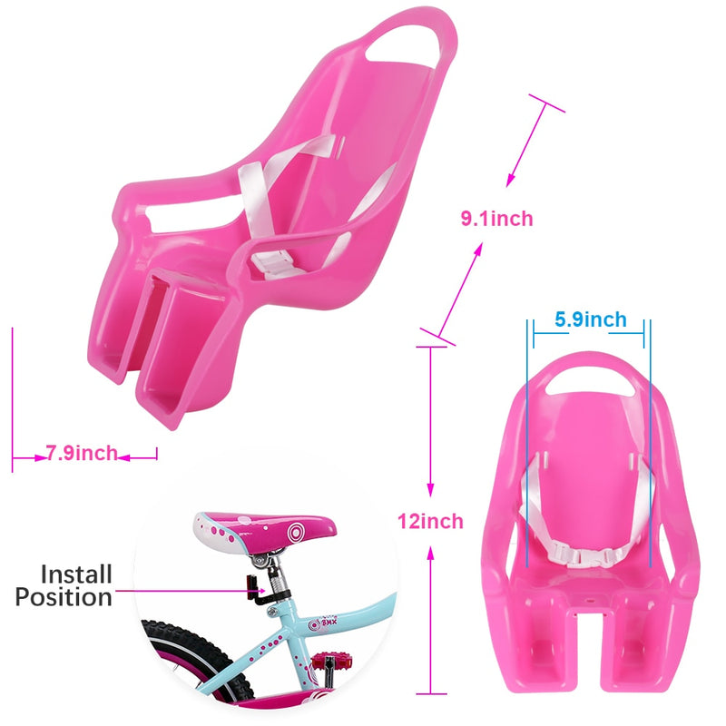 HILAND Kids Bike Seat Post Doll Seat with Holder for Kid Bike with Decorate Yourself Stickers Baby Bicycle Baby Seat Doll