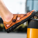 Sandalias clásicas para hombre 2020, sandalias de verano de cuero genuino para hombre, sandalias ligeras informales para exteriores, zapatillas de moda para hombre, talla 38-48