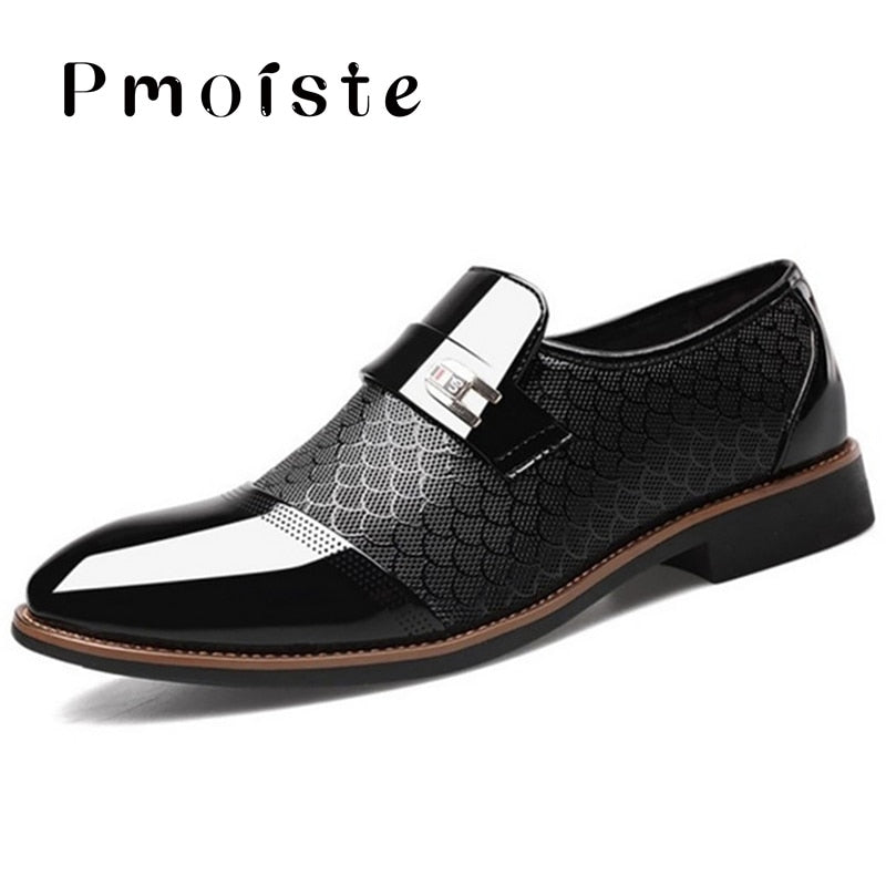 Men's shoes Leather Embossing Classic Fashion Luxury men shoes Wear-resistant Non slip Mans footwear Anti-slip Black shoes