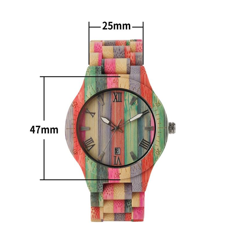 Women Quartz Bamboo Watches Wooden Watch Couple Watches Natural Multi-Colored Bracelet Lovers New Concept Wood Wristwatch