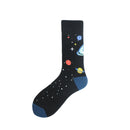 Feliz divertido Unisex pintura UFO astronauta espacio exterior cohete Star War hombres tripulación calcetines Streetwear algodón hombre monopatín vestido