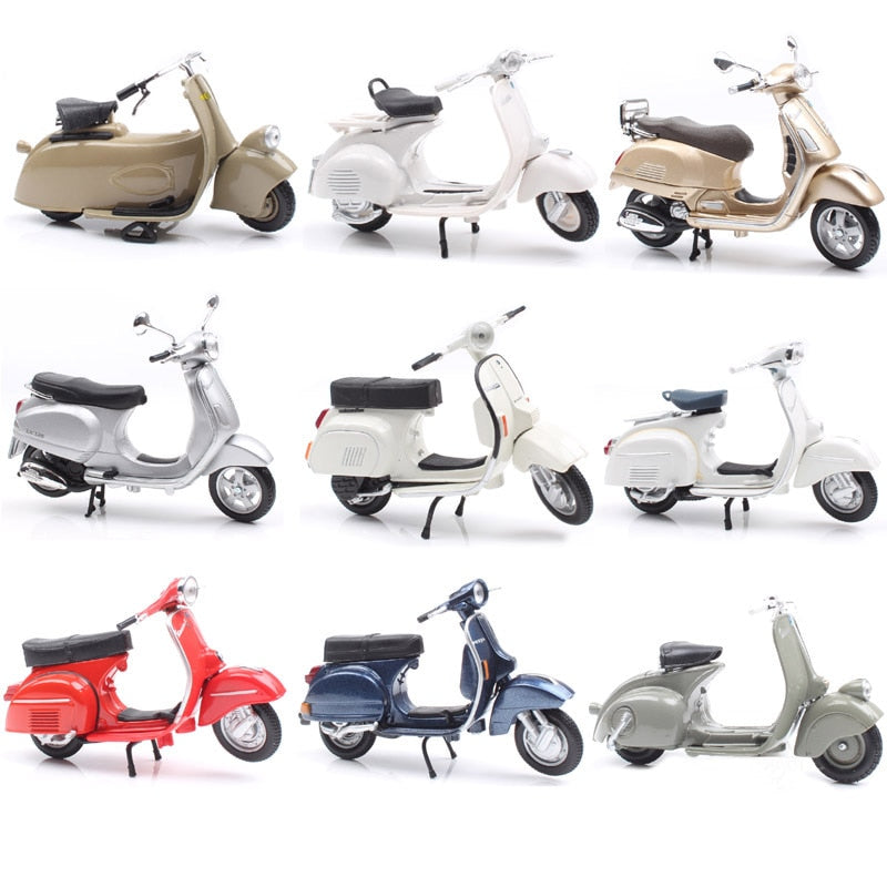 1:18 scale Piaggio Vespa Scooter 98 PK 125 GTR P150X 300 MP5 Primavera GTS motorcycle moto bike diecast vehicles toys model kids