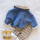 2022 New Spring Winter Kids Denim Jacket Baby Boys Girls Warm Coat Fashion Children Outerwear Toddler Baby Clothes