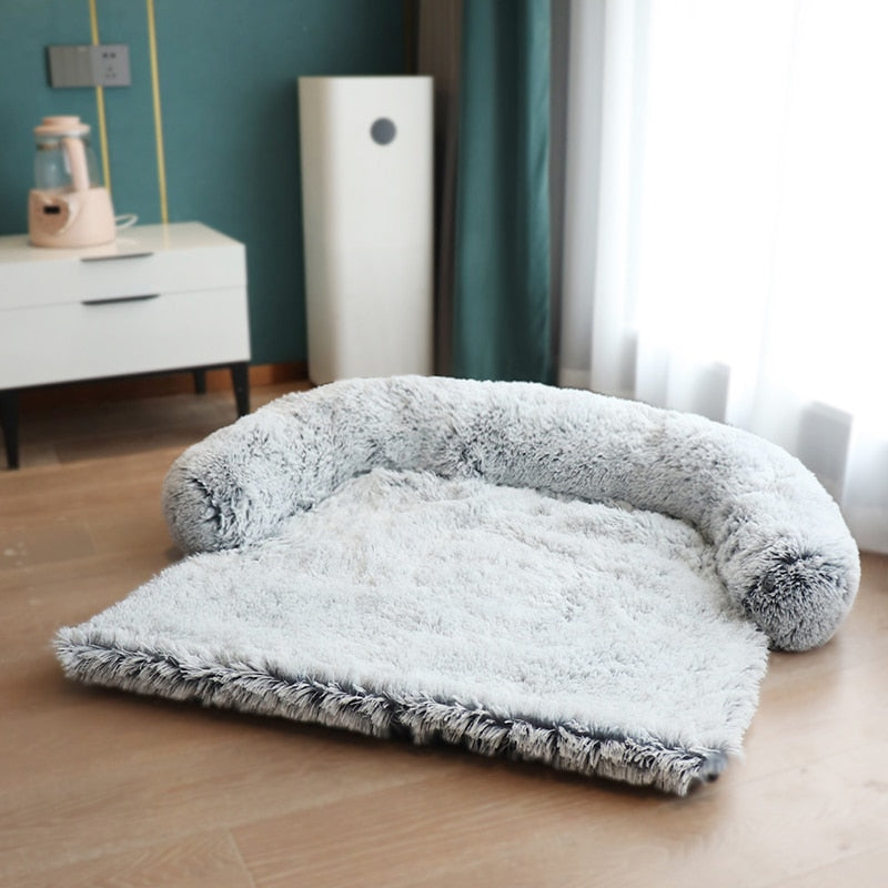 Large Dog Bed Mat Long Plush Winter Warm Cover Pet Mat Washable Thickened Pad Pet Blanket Sofa Cushion For Small Large Dogs Cats