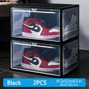 Paquete de 2 cajas de zapatillas AJ, caja de zapatos de plástico endurecido, caja de almacenamiento de armario apilable, organizador de zapatos AJ a prueba de polvo de alta calidad, Zapatero