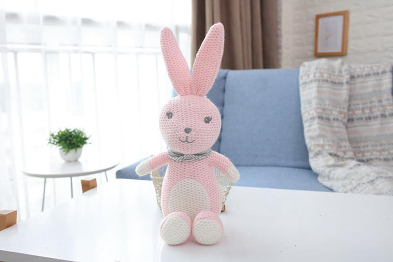 Korea ins hot rabbit elephant unicorn plush toy bell cute baby soothing doll knitted high quality birthday gift for kids newborn