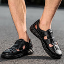 Sandalias clásicas para hombre 2020, sandalias de verano de cuero genuino para hombre, sandalias ligeras informales para exteriores, zapatillas de moda para hombre, talla 38-48