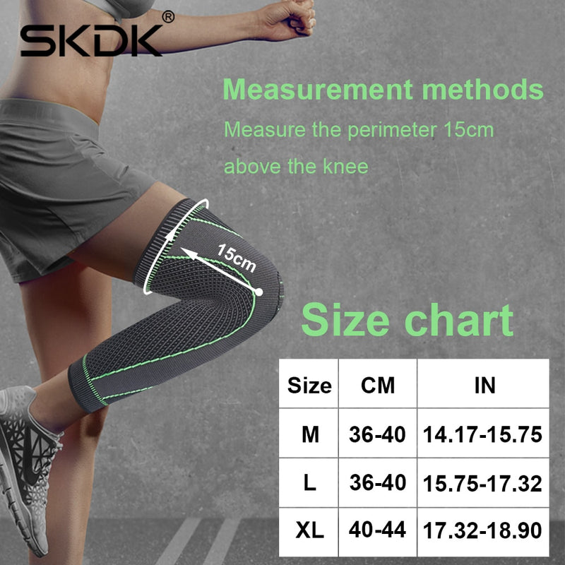 SKDK Warmth Sports Knee Brace Long Sleeve Cycling Running Workout Gym Sports Knee Pad Fitness Compression Knee Support