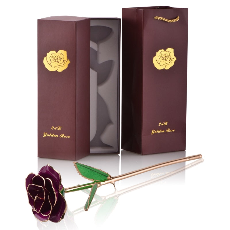 Gifts for Women 24k Gold Dipped Rose with Stand Eternal Flowers Forever Love In Box Girlfriend Wedding Christmas Gifts for Her