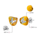 Lotus Fun Real 925 Sterling Silver Natural Amber Stone Handmade Designer Fine Jewelry Butterfly Stud Earrings for Women Brincos
