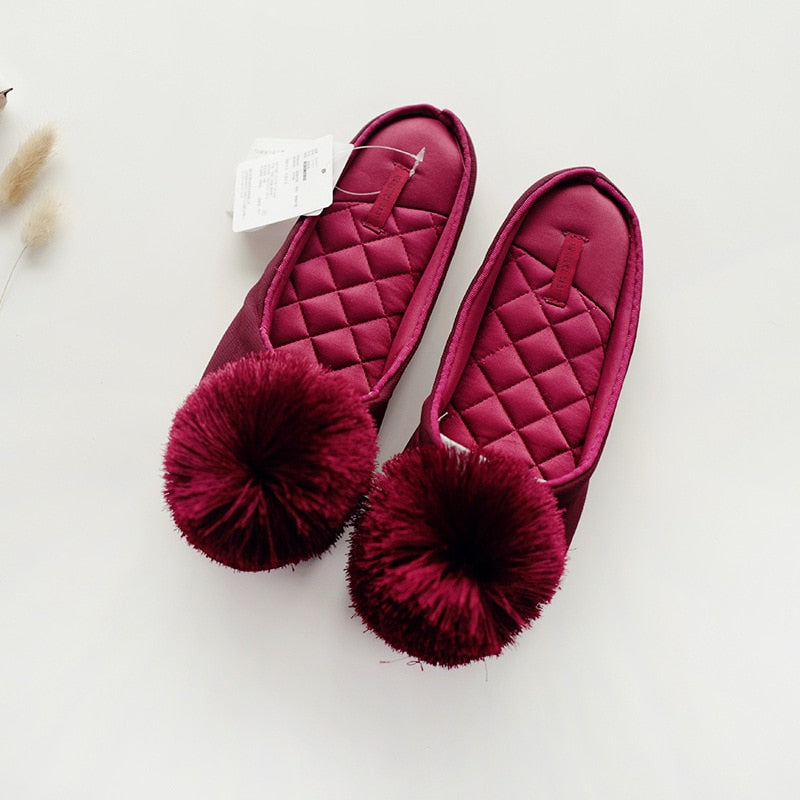 GKTINOO Autumn Winter Warm Women Home Slippers Soft Non-slip Indoor Shoes Cute House Slip On Flat Slides Ladies Fur Slippers