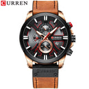 CURREN Fashion Chronograph Clock Men Leather Watch Casual Sport Watches for Men Quartz Wristwatch Relogio Masculino