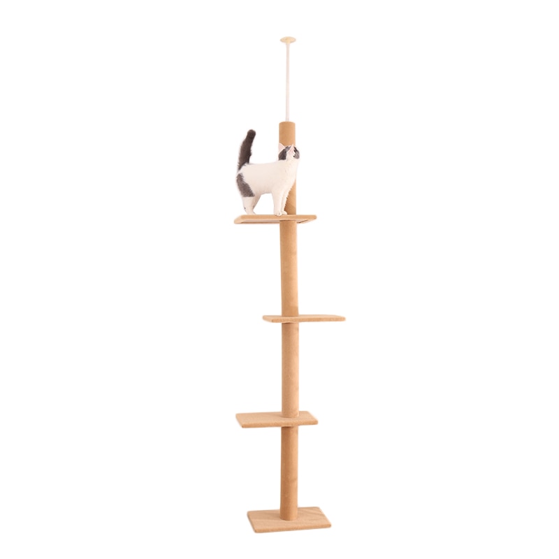 Domestic Delivery Height 238-274cm Cat Tree Condo Scratching Post Floor to Ceiling Adjustable Cat Scratcher Protecting Furniture