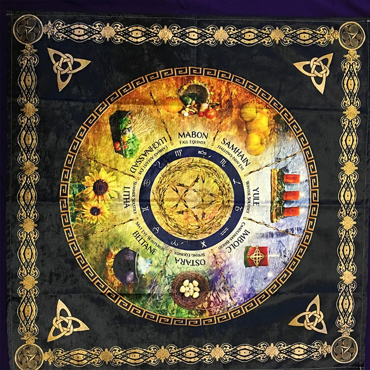 Soft Ceremony Astrology tablecloth altar wicca Tarot table cloth Divination Sabbats Board Game cards Accessories