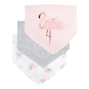 Honeyzone 3pc/lot 100% Cotton Baby Girls Bibs Pink Flamingo Print Baby Towel Bandanas Scarf Children Cravat Infant Towel