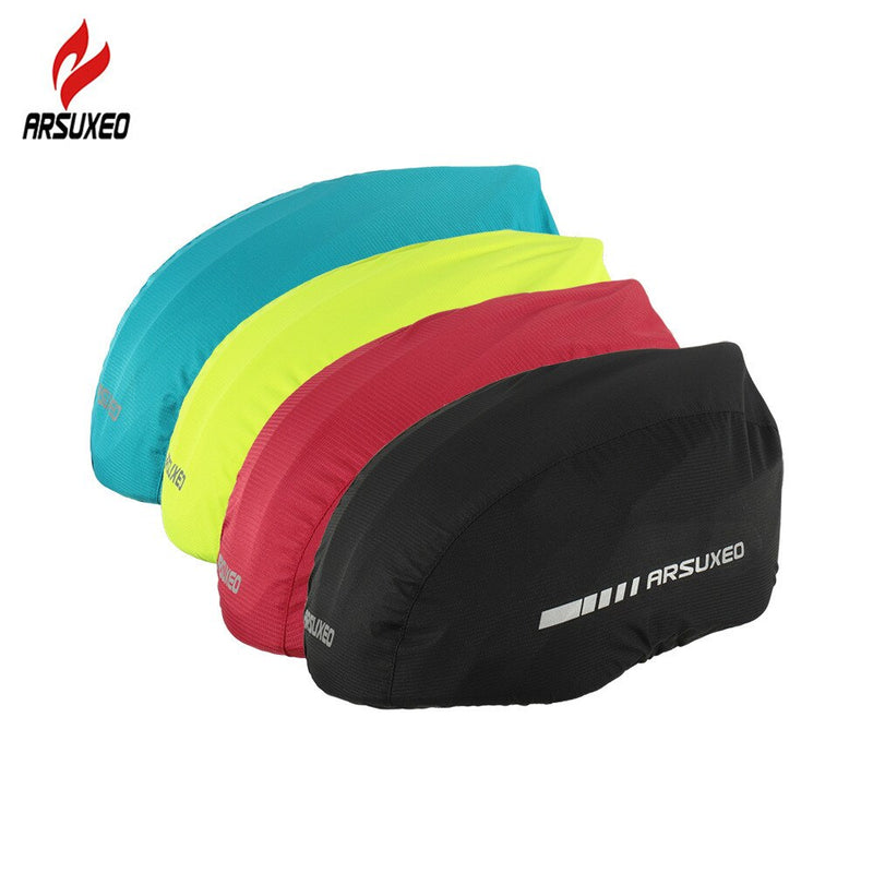 ARSUXEO Reflective Waterproof Cycling Helmet Cover Rainproof Ultra-light Polyester Bike Bicycle Helmets Covers Protection