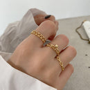 WANTME Luxury White Zircon Double Opening Finger Ring for Women Genuine 925 Sterling Silver Wedding Party Wedding Jewelry Gift