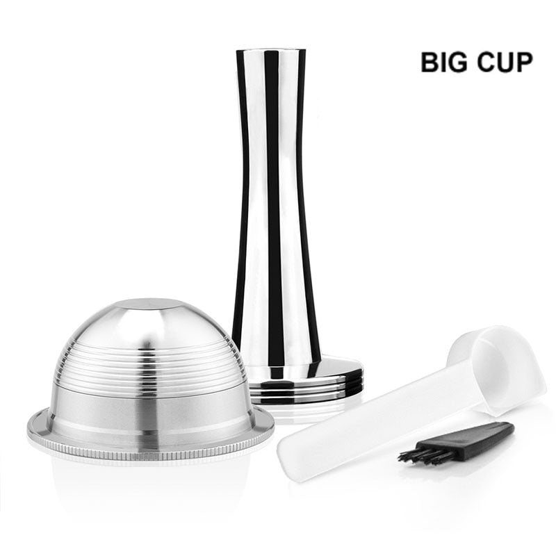 ICafilas BIG & Small CUP Espresso Capsulas ReusableNespresso Vertuoline & Vertuo Stainless Steel Refillable Coffee Filter  Pods