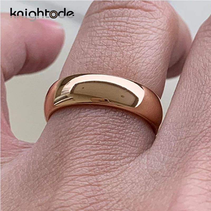 Classic Rose Gold Tungsten Wedding Ring For Women Men Tungsten Carbide Engagement Band Dome Polished Finish 8mm 6mm Ring