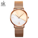 SK Luxury Leather Watches Women Creative Fashion Quartz Watches For Reloj Mujer 2019 Ladies Wrist Watch SHENGKE relogio feminino