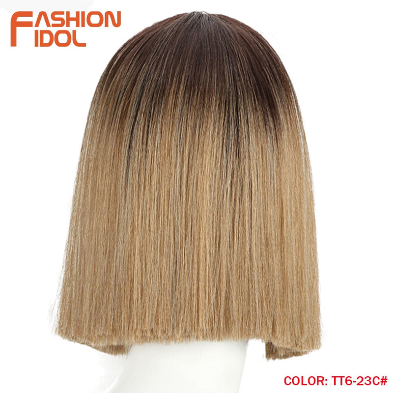 FASHION IDOL 10-Zoll-Bob-Perücken, glattes Haar, Spitze-Perücken für Frauen, Cosplay-Perücken, hitzebeständig, Kunsthaar, synthetisch, versandkostenfrei