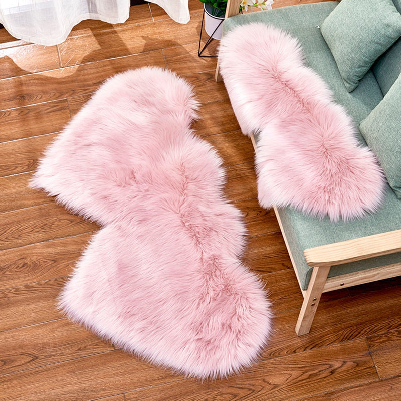 Winterteppiche für Wohnzimmer Double Love Heart Shaggy Area Rugs Valentinstag Geschenk Shaggy Plüsch Floor Flauschige Matten tapetes 30