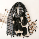 Luxury brand women leopard print cotton scarf shawls for winter foulard femme long soft warm wraps cachecol