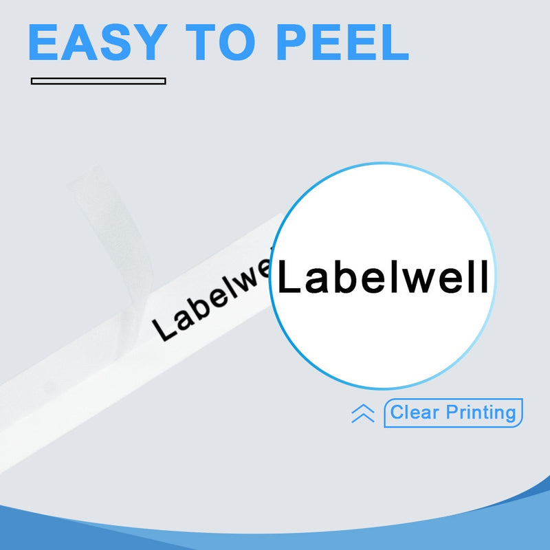 Labelwell, 10 Uds., laminado, Compatible con cinta de etiquetas 231 131 6/9/12mm, cinta negra sobre blanca 431 531 631 131 221 211, cinta de impresora