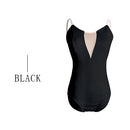 Ballet Leotards for Girls Women Sexy Neckline Cotton Soft Mesh Black White Gymnastics Leotard Ballet Dancing Costumes