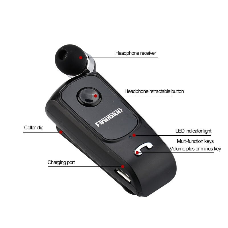 Fineblue F920 Kopfhörer, kabellos, Bluetooth-kompatibles Mini-Clip-Headset, Rauschunterdrückungsreduzierung, Ohrhörer, Hifi-Mikrofon, F980, F990