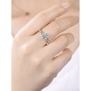 Anillo clásico de moissanita de Plata de Ley 925, joyería de diamantes de laboratorio de color IJ de 1ct, anillo de aniversario de estilo Simple