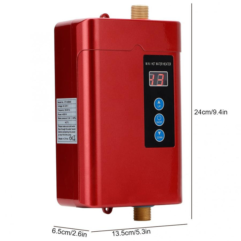 Digital Electric Water Heater Remote Control Instantaneous Tankless Water Heater for Kitchen Bathroom Shower Water Fast Heating